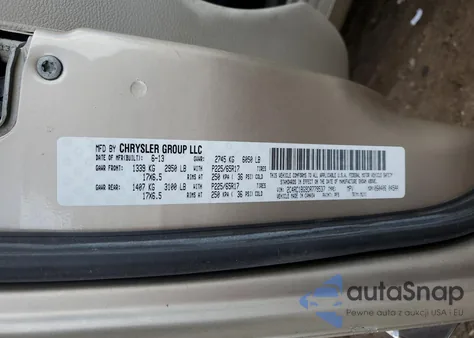 2013 Chrysler Town & Country Touring from USA, damaged, VIN 2C4RC1BG9DR779537